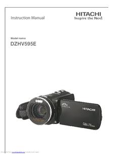 Hitachi DZH V595E manual. Camera Instructions.